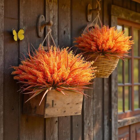 24PCS Artificial Flowers for Outdoors – UV Resistant Fake Flowers, Lavender Artificial Flowers Plastic Faux Plants for Garden Home Porch Hanging Planters Window Box Decor in Saudi Arabia