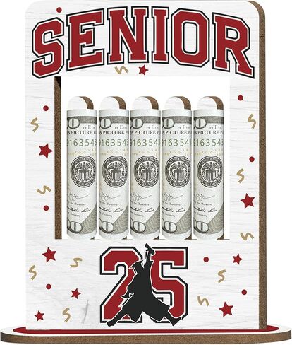 حامل أموال التخرج حامل أموال للهدية النقدية مع 5 ثقوب الحامل الخشبي لحامل النقود 2025 أموال التخرج أفكار المال حامل المال لفئة 2025 لحفلات التخرج-A01 in Kuwait