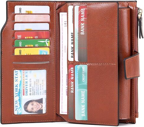 SENDEFN Women Leather Wallets RFID Blocking Clutch Card Holder Ladies Purse with Zipper Pocket in Saudi Arabia
