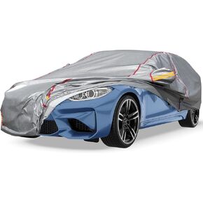 6 Layers Car Cover Waterproof All Weather Car Cover Waterproof All Weather, Outdoor Full Exterior Cover Rain Sun UV Snowproof Protection with Zipper Cotton for Sedan (196-210 inch) in Kuwait