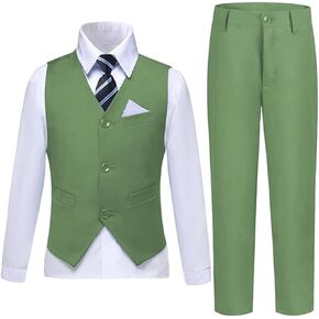 الأولاد بدلة فستان رسمية سراويل السترة بدلة مجموعة لأولاد حفلات الزفاف مع ربطة عنق قميص ربطة عنق ومربع جيب in Kuwait