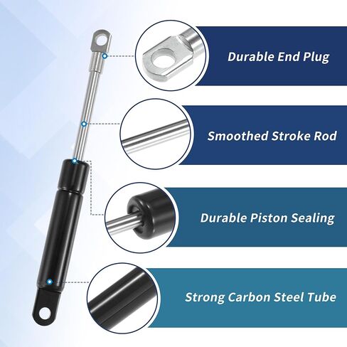 نوابض غازية 4 بوصة 5Ib/22N/2 كجم، دعامات غازية 4 بوصة، صندوق أدوات دعم الرفع الهيدروليكي، قطعتان، أسود in Kuwait