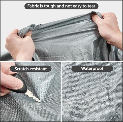 6 Layers Car Cover Waterproof All Weather Car Cover Waterproof All Weather, Outdoor Full Exterior Cover Rain Sun UV Snowproof Protection with Zipper Cotton for Sedan (196-210 inch) in Kuwait