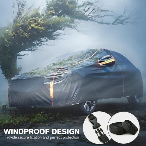 6 Layers Car Cover Waterproof All Weather Car Cover Waterproof All Weather, Outdoor Full Exterior Cover Rain Sun UV Snowproof Protection with Zipper Cotton for Sedan (196-210 inch) in Saudi Arabia
