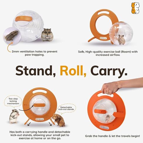 7" Roam Clear Hamster Ball - Unique Dwarf Hamster Ball & Small Animal Exercise Ball – Safe Pet Exercise Ball - Breathable for Pet Care in Kuwait