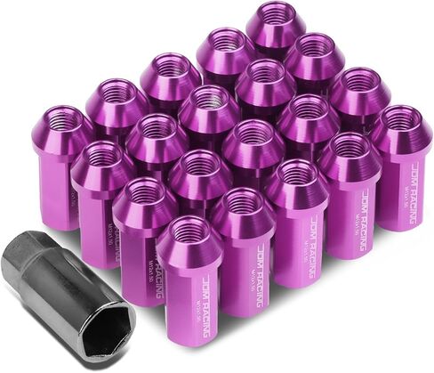 DNA MOTORING LN-ZTL-9019-15-RD 20Pcs M12 x 1.5 Close End Wheel Lug Nuts w/Deep Drive Extension Adapter, 25mm OD/50mm H, Red in Saudi Arabia