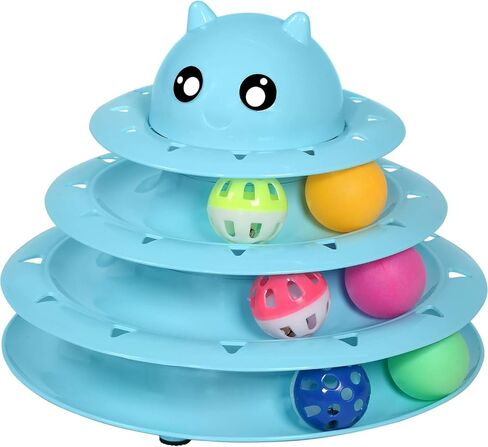 UPSKY Cat Toy Roller 3-Level Turntable Cat Toys with Six Colorful Balls in Saudi Arabia