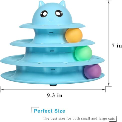 UPSKY Cat Toy Roller 3-Level Turntable Cat Toys with Six Colorful Balls in Saudi Arabia