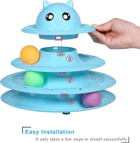 UPSKY Cat Toy Roller 3-Level Turntable Cat Toys with Six Colorful Balls in Saudi Arabia