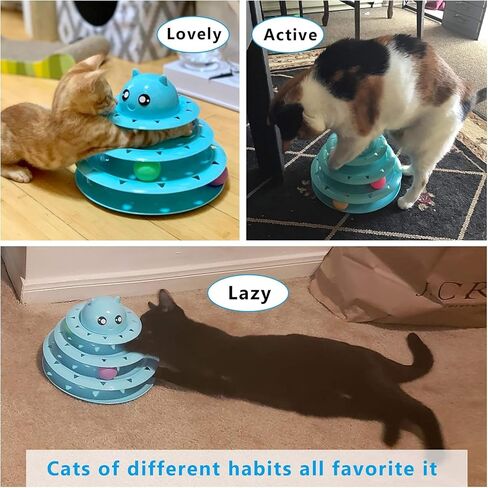 UPSKY Cat Toy Roller 3-Level Turntable Cat Toys with Six Colorful Balls in Saudi Arabia