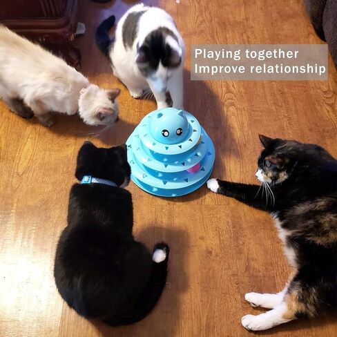 UPSKY Cat Toy Roller 3-Level Turntable Cat Toys with Six Colorful Balls in Saudi Arabia