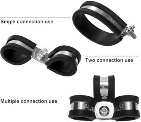 16-Pack Stainless Steel Cable Clamp with Rubber Cushion - Ideal for Tube, Pipe & Wire Installs 3/4 Inch in Saudi Arabia