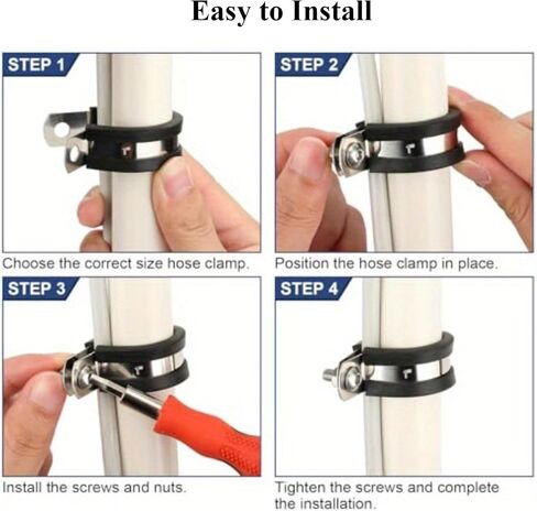 16-Pack Stainless Steel Cable Clamp with Rubber Cushion - Ideal for Tube, Pipe & Wire Installs 3/4 Inch in Saudi Arabia