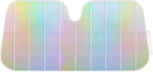 BDK Crystal Mermaid Car Windshield Sun Shade Accordion Folding Sunshade for Car Windshield Blocks UV Rays Sun Visor for Cars Front Window Protector - Easy Setup Keeps Vehicle Cool - 58 x 27 inches in Kuwait