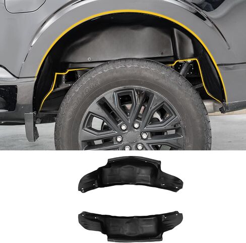 Rear Wheel Well Liners Compatible with 2021-2025 Ford F150 (Not for Raptor) Rear Wheel Arch Liners No Drilling Well Guards Tire Inner Fenders for 2024 F-150 Accessories (2PCS) in Saudi Arabia
