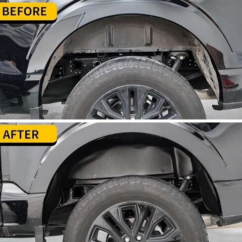 Rear Wheel Well Liners Compatible with 2021-2025 Ford F150 (Not for Raptor) Rear Wheel Arch Liners No Drilling Well Guards Tire Inner Fenders for 2024 F-150 Accessories (2PCS) in Saudi Arabia