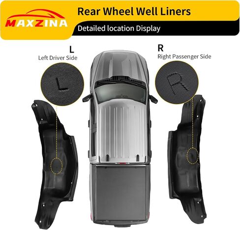 Rear Wheel Well Liners Compatible with 2021-2025 Ford F150 (Not for Raptor) Rear Wheel Arch Liners No Drilling Well Guards Tire Inner Fenders for 2024 F-150 Accessories (2PCS) in Saudi Arabia