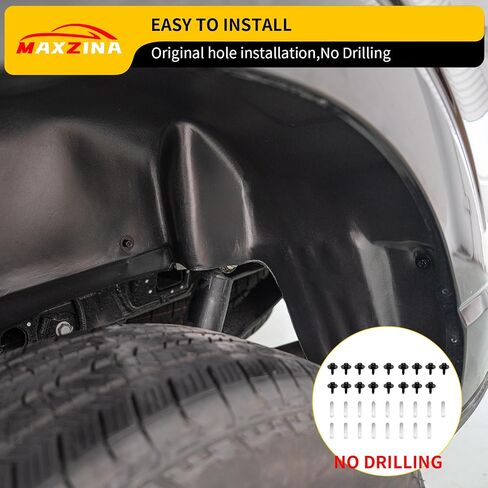 Rear Wheel Well Liners Compatible with 2021-2025 Ford F150 (Not for Raptor) Rear Wheel Arch Liners No Drilling Well Guards Tire Inner Fenders for 2024 F-150 Accessories (2PCS) in Saudi Arabia