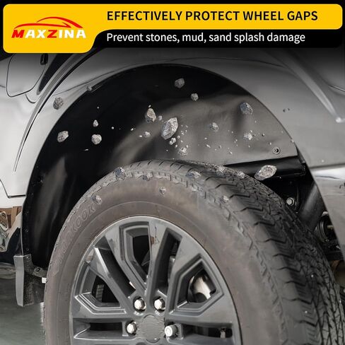 Rear Wheel Well Liners Compatible with 2021-2025 Ford F150 (Not for Raptor) Rear Wheel Arch Liners No Drilling Well Guards Tire Inner Fenders for 2024 F-150 Accessories (2PCS) in Saudi Arabia