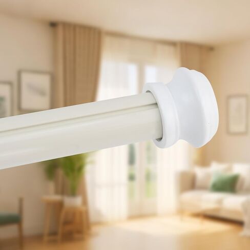 Antrader 2Pcs Finials for Curtain Rods and 2Pcs Wood Curtain Rod Brackets,Wood Curtain Rod Finials and Window Curtain Hooks for Curtain Rod,White in Saudi Arabia