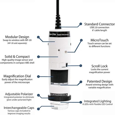 Dino-Lite Medical Capillaroscope | Dino-Med Edge Series | USB and Wireless | WF4515-N2UT(W) in Saudi Arabia