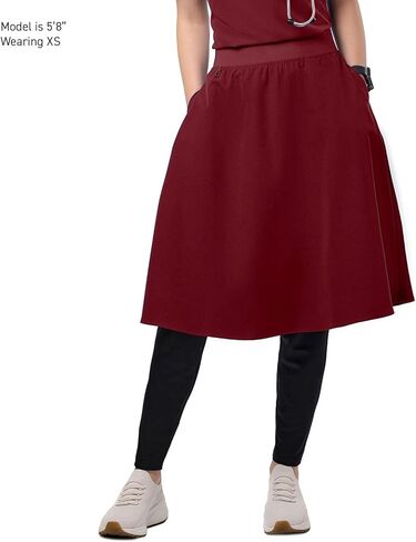 Jennifer 2-Pocket Flared Scrub Skirts for Women - Soft Fabric Skirt Scrubs, Elastic Waistband, Classic Fit in Kuwait