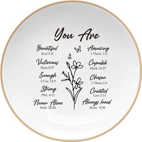 God Says You are Ring Tray - Jewelry Dish Tray,for Christian Women,Christian Jewelry Dish,Religious Gifts for Women, (Heptagon) in Saudi Arabia