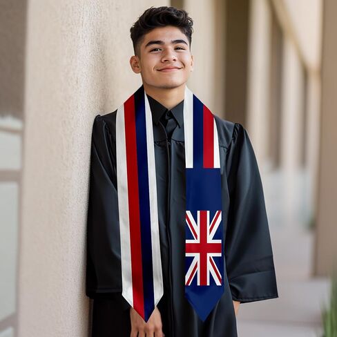 Morocco Flag Graduation Sash Satin Scarf 72" Stole for Abroad Student International Study Class in Saudi Arabia
