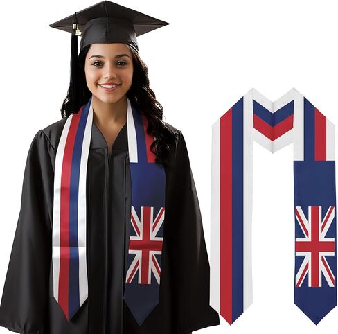 Morocco Flag Graduation Sash Satin Scarf 72" Stole for Abroad Student International Study Class in Saudi Arabia