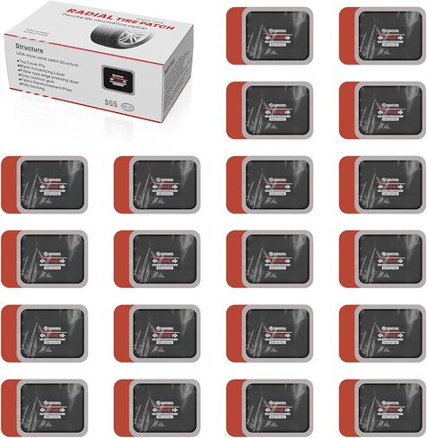 SUNSOUL 10Pcs Radial Tire Patch 5.70" x 2.95", Heavy Duty Tire Repair Patches Large Patches for Car Truck Tractor Bus Agricultural Vehicles in Kuwait