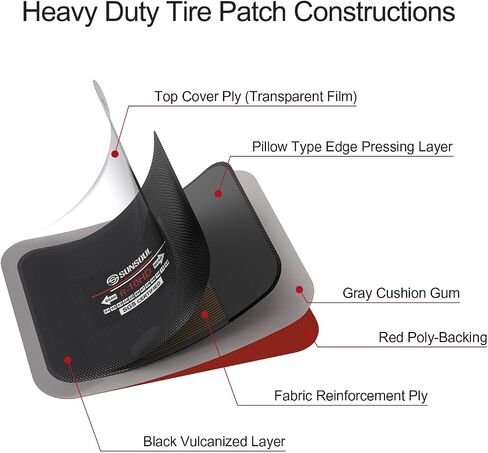 SUNSOUL 10Pcs Radial Tire Patch 5.70" x 2.95", Heavy Duty Tire Repair Patches Large Patches for Car Truck Tractor Bus Agricultural Vehicles in Kuwait