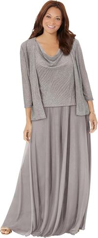 Catherines Women's Plus Size Glimmer Jacket Dress in Saudi Arabia