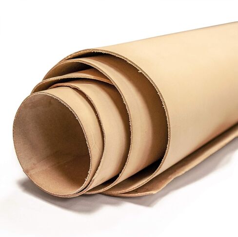 Realeather Veg Tan Double Counder Tooling Leather لصياغة ، 7-8 أوقية ، طبيعية in Kuwait