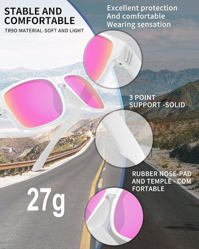 Rosemal Polarized Sunglasses for Women Men Sports Sunglasses Driving Cycling Running Fishing Hiking Golf UV400 TR90 in Saudi Arabia