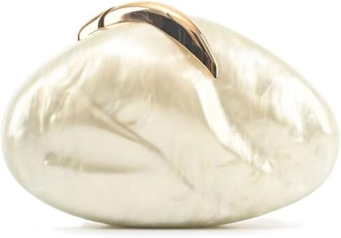 Acrylic Evening Clutch Purse for Women Formal, Metallic Purse Evening Handbags Metal Chain Shoulder Bag in Kuwait