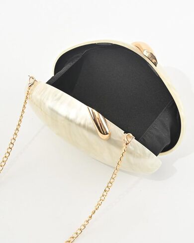 Acrylic Evening Clutch Purse for Women Formal, Metallic Purse Evening Handbags Metal Chain Shoulder Bag in Kuwait