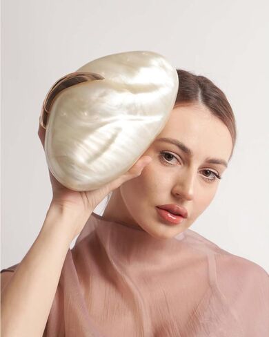 Acrylic Evening Clutch Purse for Women Formal, Metallic Purse Evening Handbags Metal Chain Shoulder Bag in Kuwait