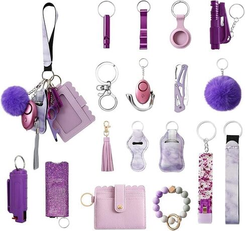 Wristlet Keychain Set with RFID Wallet Card Holder and Bottle Opener, Car Keychain Accessories for Women in Kuwait