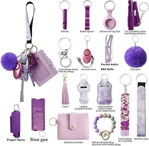 Wristlet Keychain Set with RFID Wallet Card Holder and Bottle Opener, Car Keychain Accessories for Women in Kuwait