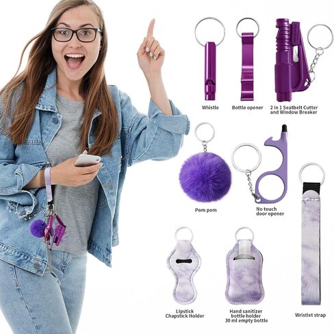 Wristlet Keychain Set with RFID Wallet Card Holder and Bottle Opener, Car Keychain Accessories for Women in Kuwait