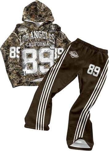 Boy's 2 Piece Sweatsuit Streetwear Letter Star Graphic Long Sleeve Hoodie and Long Sweatpants Sets in Saudi Arabia