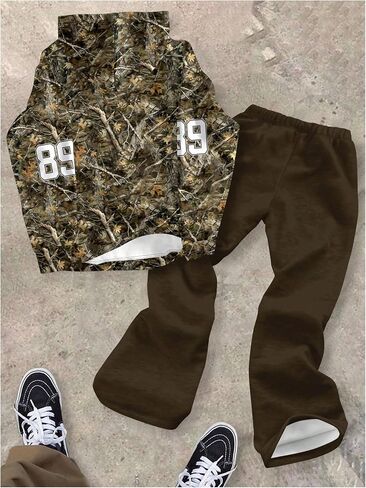 Boy's 2 Piece Sweatsuit Streetwear Letter Star Graphic Long Sleeve Hoodie and Long Sweatpants Sets in Saudi Arabia