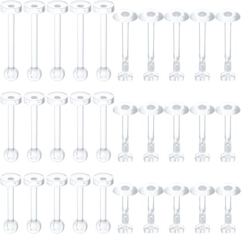 30pcs Clear Piercing Retainer for Women Men, Transparent Plastic Lip Rings Retainer, Nose Studs Retainers for Sports Work - 1/4" (6 mm), 5/16" (8 mm), 3/8" (10 mm) in Saudi Arabia