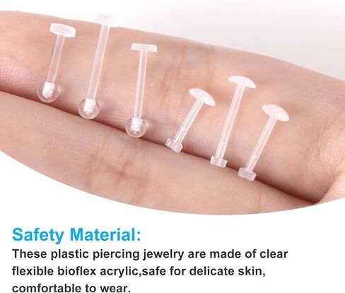 30pcs Clear Piercing Retainer for Women Men, Transparent Plastic Lip Rings Retainer, Nose Studs Retainers for Sports Work - 1/4" (6 mm), 5/16" (8 mm), 3/8" (10 mm) in Saudi Arabia