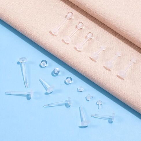 30pcs Clear Piercing Retainer for Women Men, Transparent Plastic Lip Rings Retainer, Nose Studs Retainers for Sports Work - 1/4" (6 mm), 5/16" (8 mm), 3/8" (10 mm) in Saudi Arabia