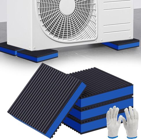 4 Pack Anti Vibration Pads, 4'' X 4'' X 7/8" Heavy Duty EVA Vibration Isolation Pads, Sound Absorbing Mats for Air Conditioner, Compressors, Washing Machine, Dryer, Treadmill, HVAC in Saudi Arabia