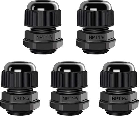 غدة الكابل NPT 1 "× 5pcs IP68 موصلات كابل نايلون مقاومة للماء مع قفل وحشيات ، مناسبة لكابلات 18 ملم - 24 ملم in Kuwait
