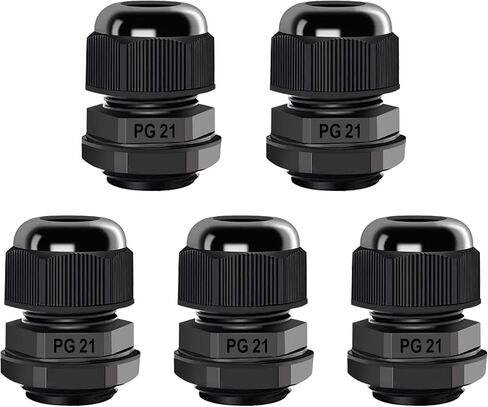 غدة الكابل NPT 1 "× 5pcs IP68 موصلات كابل نايلون مقاومة للماء مع قفل وحشيات ، مناسبة لكابلات 18 ملم - 24 ملم in Kuwait