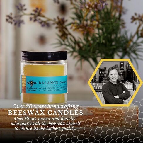 Big Dipper Wax Works Beeswax Aromatherapy Candle, Radiance, Apothecary Glass, Ylang Ylang & Tangerine Scented, 25-Hour Burn, Pure Essential Oils, 2" x 2.5" in Kuwait
