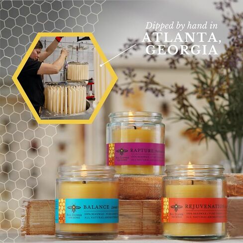 Big Dipper Wax Works Beeswax Aromatherapy Candle, Radiance, Apothecary Glass, Ylang Ylang & Tangerine Scented, 25-Hour Burn, Pure Essential Oils, 2" x 2.5" in Kuwait